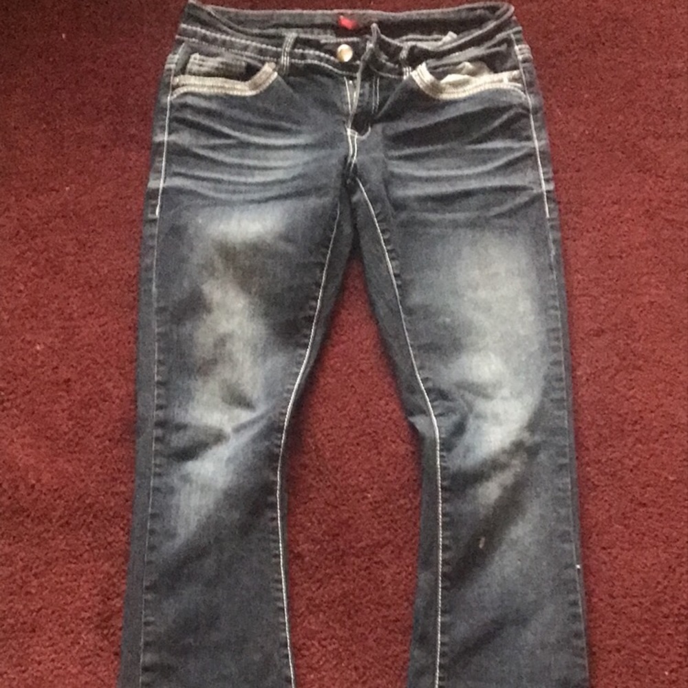 Boot cut, dark jeans